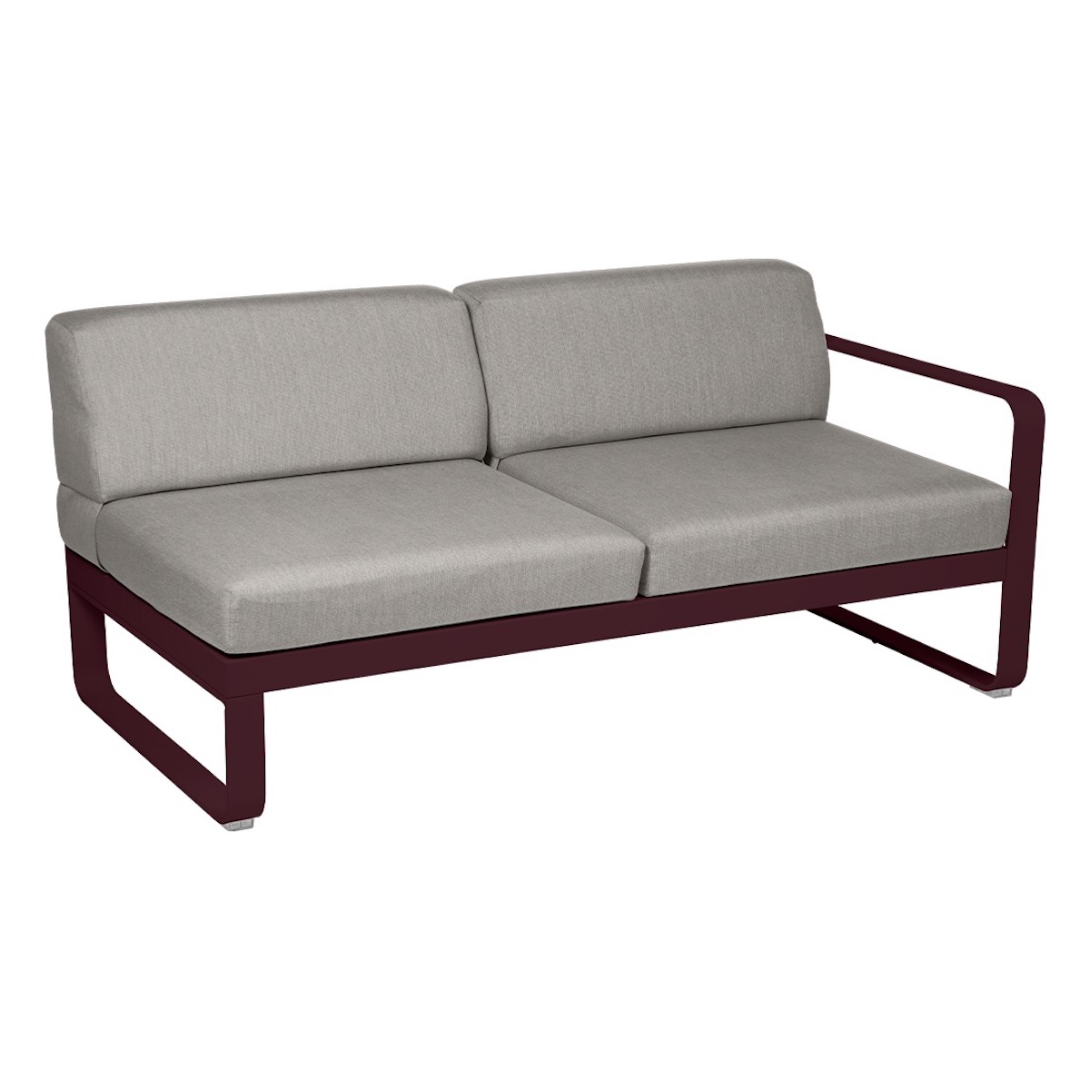 Module droite 2 places BELLEVIE Fermob cerise noire-taupe grisé
