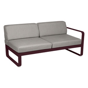 Module droite 2 places BELLEVIE Fermob cerise noire-taupe grisé