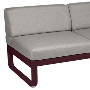 Module droite 2 places BELLEVIE Fermob cerise noire-taupe grisé