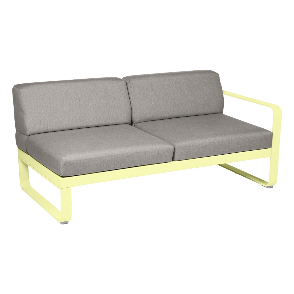 Module droite 2 places BELLEVIE Fermob citron givré-taupe grisé