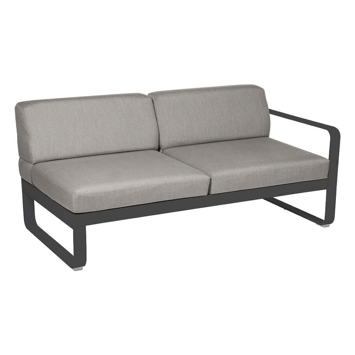 Module droite 2 places BELLEVIE Fermob gris carbone-taupe grisé