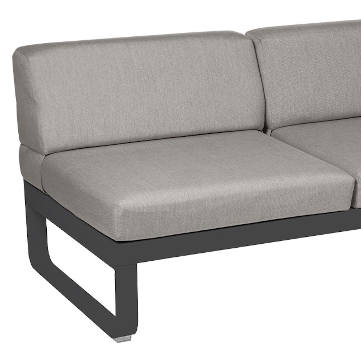 Module droite 2 places BELLEVIE Fermob gris carbone-taupe grisé