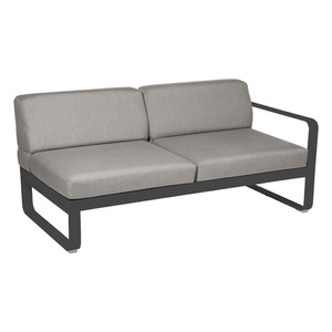 Module droite 2 places BELLEVIE Fermob gris carbone-taupe grisé