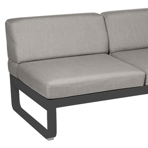 Module droite 2 places BELLEVIE Fermob gris carbone-taupe grisé