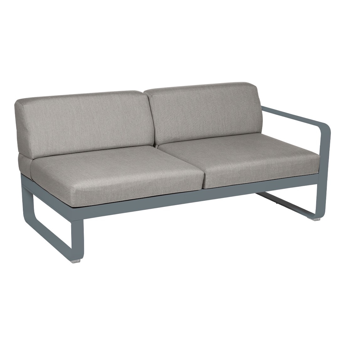 Module droite 2 places BELLEVIE Fermob gris orage-taupe grisé
