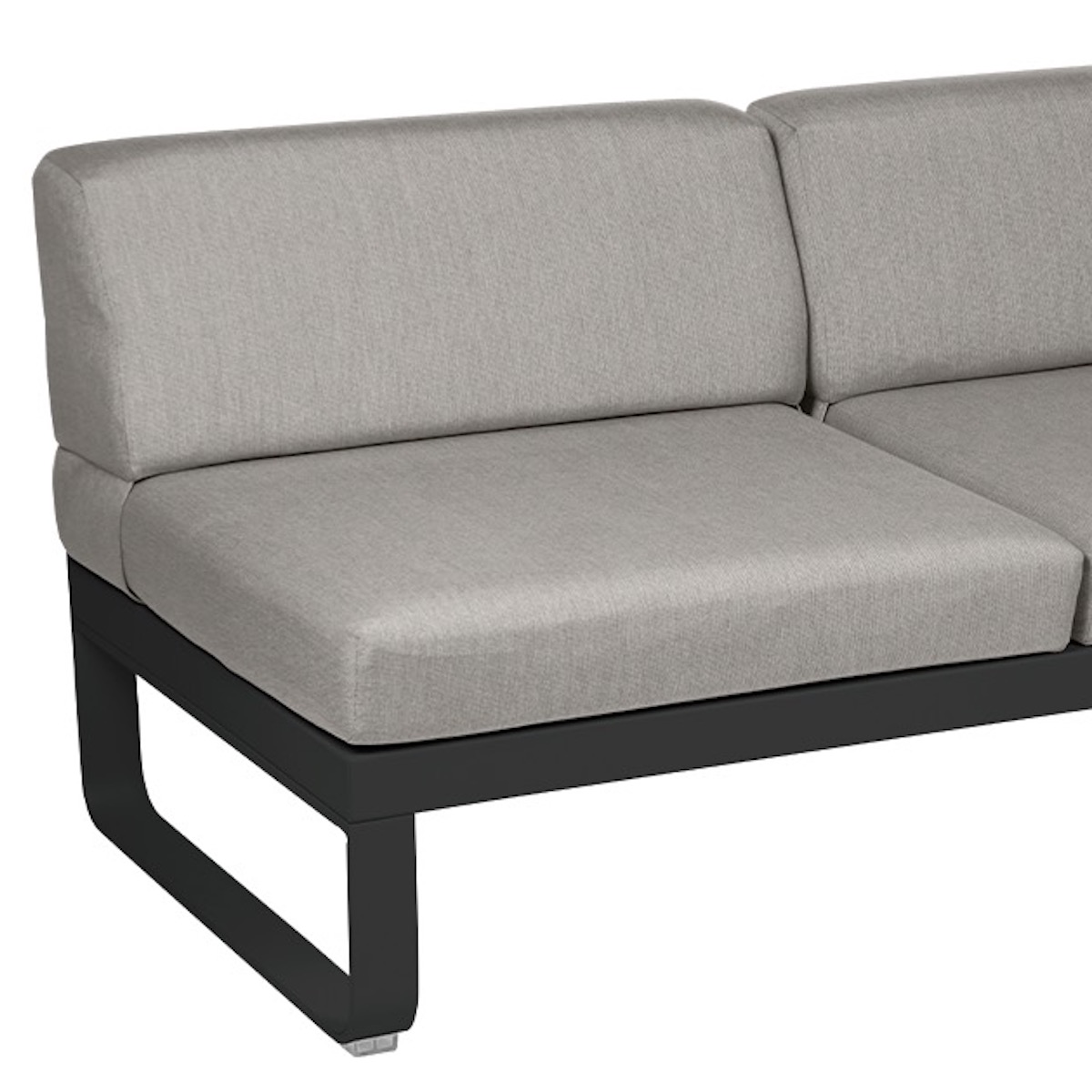 Module droite 2 places BELLEVIE Fermob noir réglisse-taupe grisé
