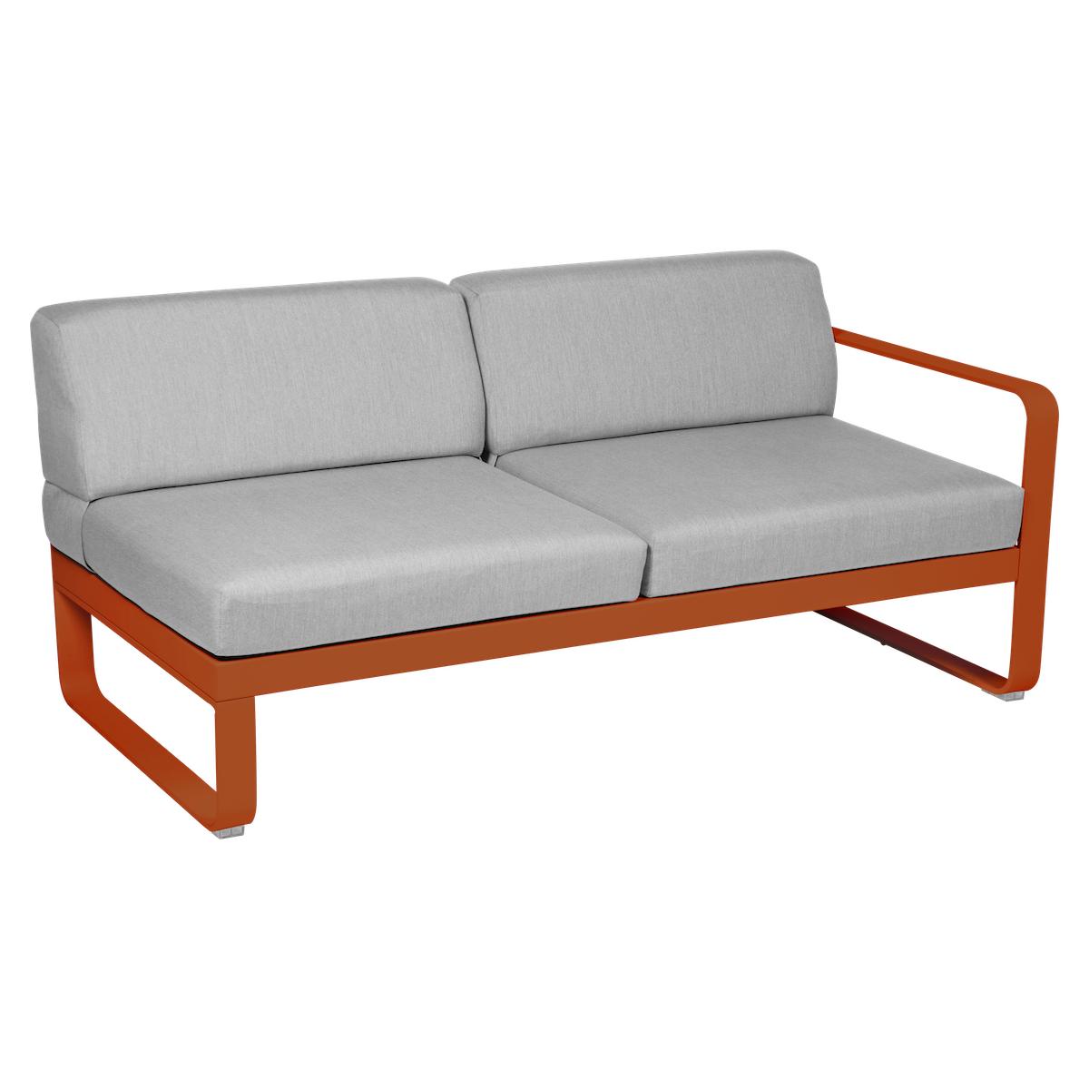Module droite 2 places BELLEVIE Fermob orange confite-gris flanelle