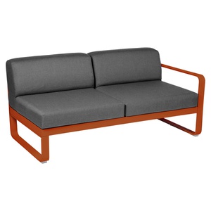 Module droite 2 places BELLEVIE Fermob orange confite-gris graphite