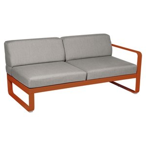 Module droite 2 places BELLEVIE Fermob orange confite-taupe grisé