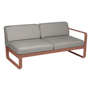 Module droite 2 places BELLEVIE Fermob rouge ocre-taupe grisé