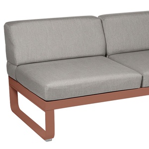 Module droite 2 places BELLEVIE Fermob rouge ocre-taupe grisé