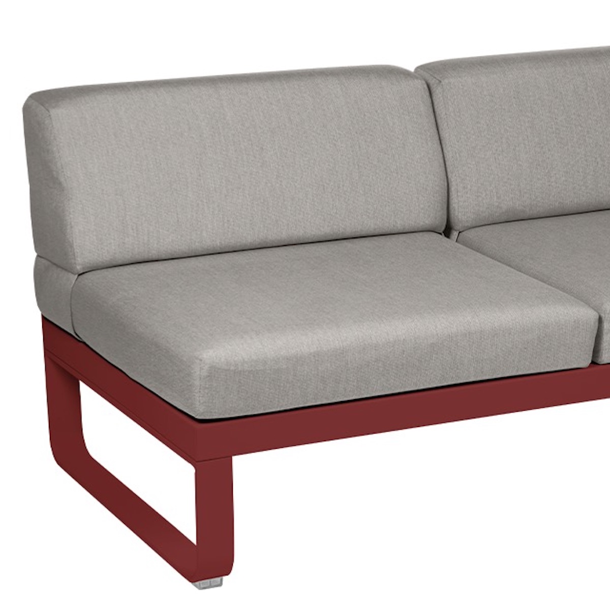 Module droite 2 places BELLEVIE Fermob rouge piment-taupe grisé