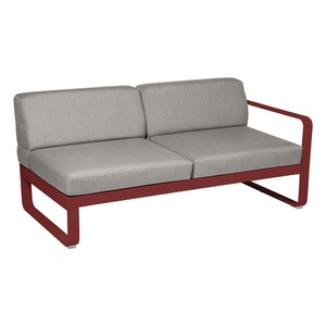 Module droite 2 places BELLEVIE Fermob rouge piment-taupe grisé