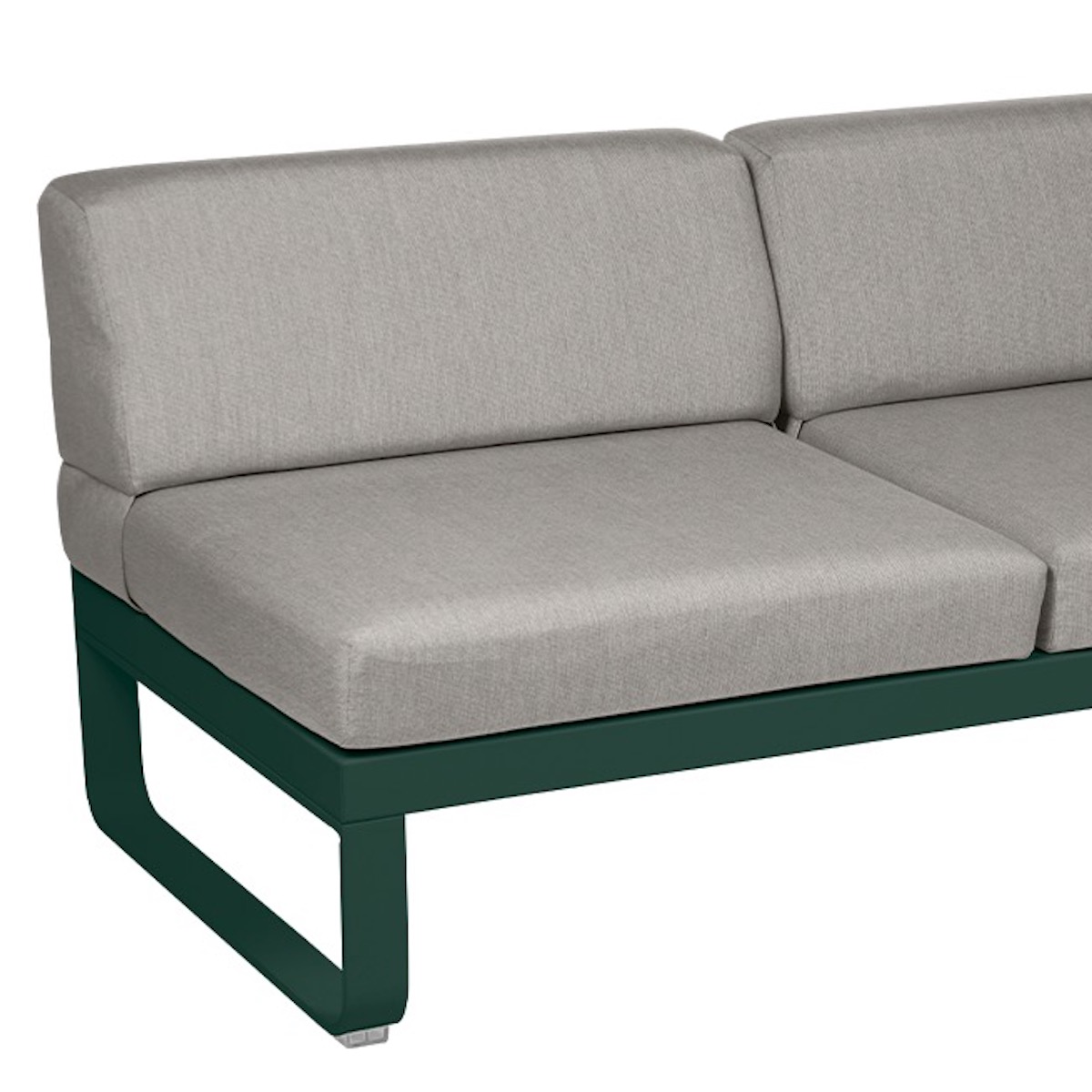 Module droite 2 places BELLEVIE Fermob vert cèdre-taupe grisé