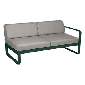 Module droite 2 places BELLEVIE Fermob vert cèdre-taupe grisé