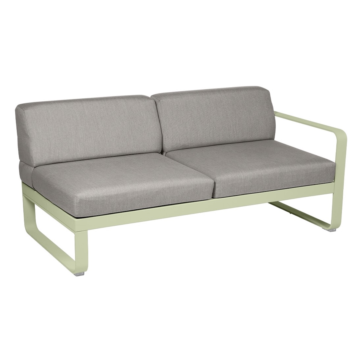Module droite 2 places BELLEVIE Fermob vert tilleul-taupe grisé