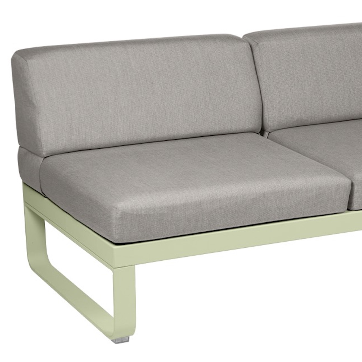 Module droite 2 places BELLEVIE Fermob vert tilleul-taupe grisé