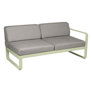 Module droite 2 places BELLEVIE Fermob vert tilleul-taupe grisé