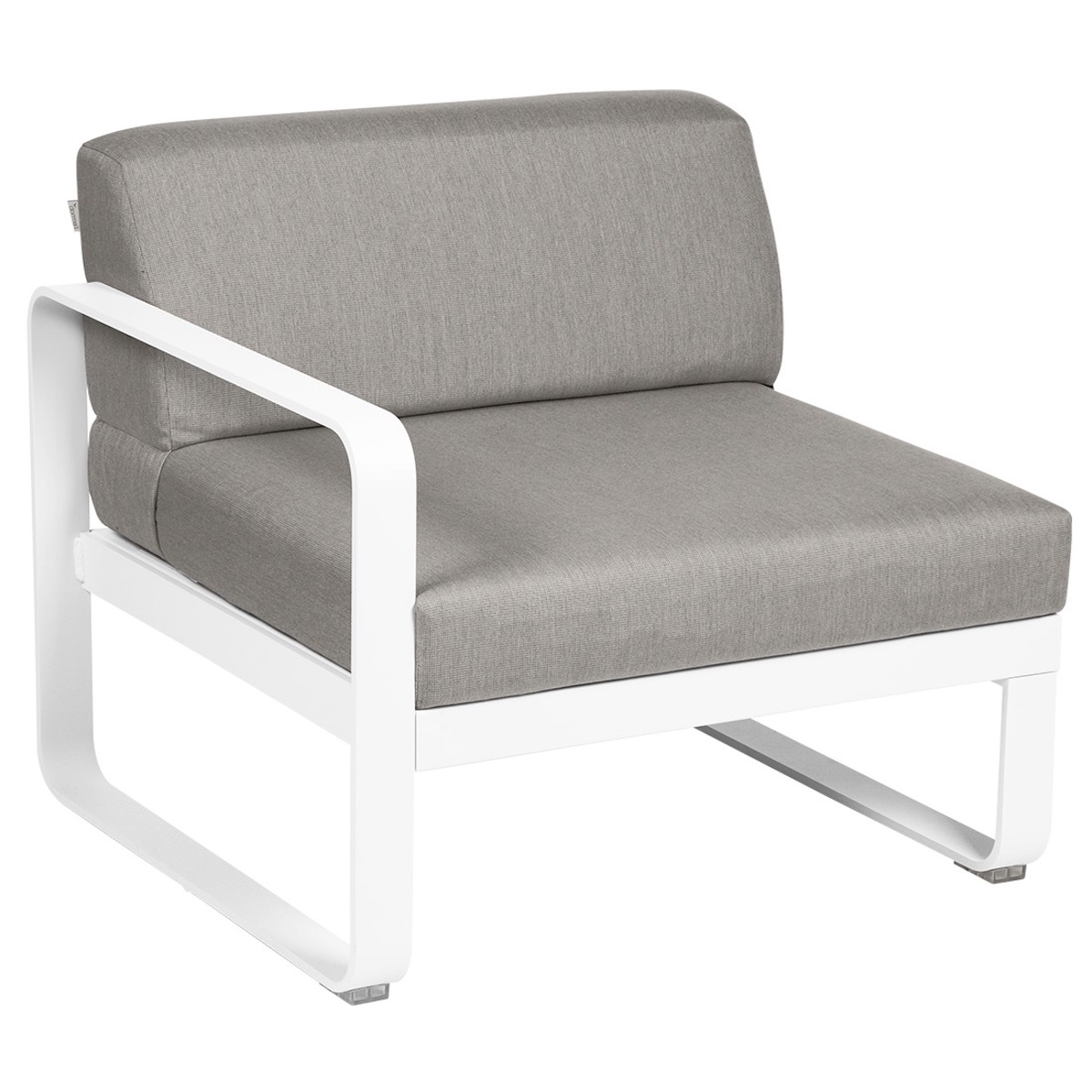 Module gauche 1 place BELLEVIE Fermob blanc coton-taupe grisé