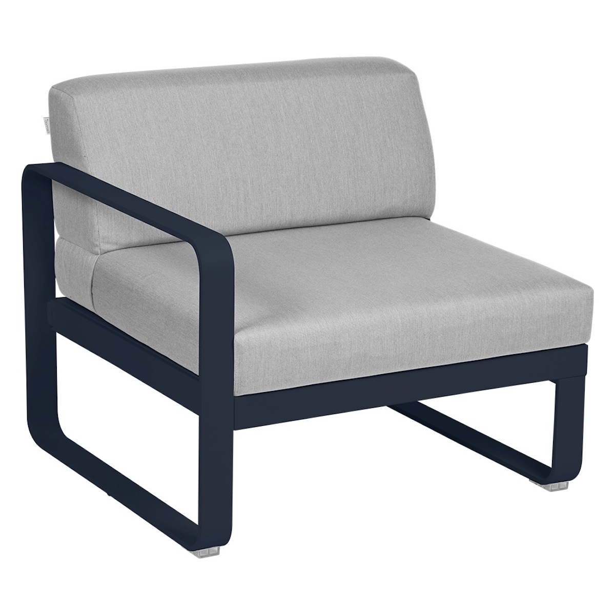 Module gauche 1 place BELLEVIE Fermob bleu abysse-gris flanelle