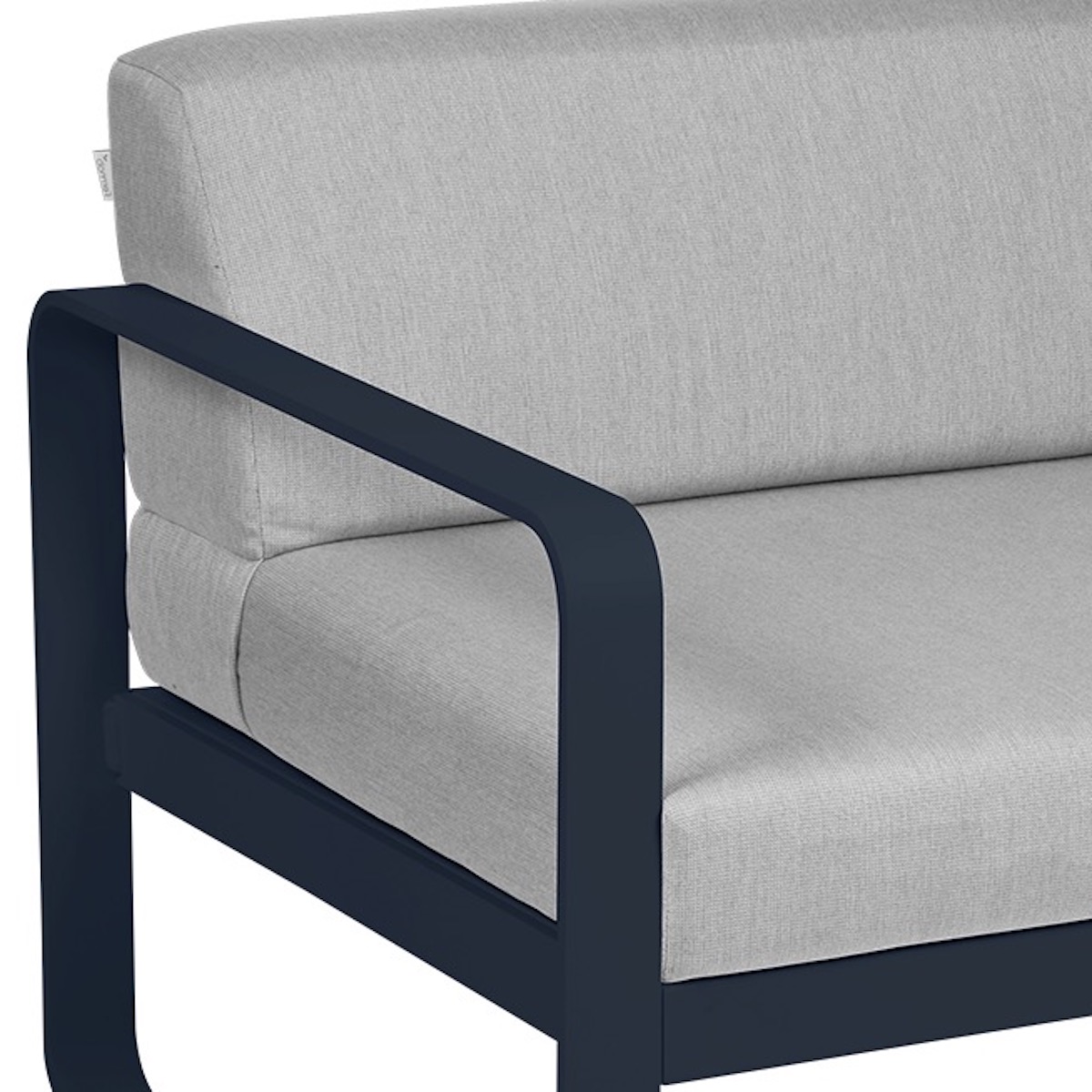 Module gauche 1 place BELLEVIE Fermob bleu abysse-gris flanelle