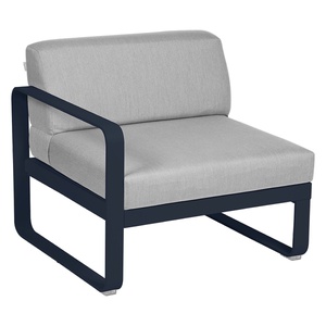 Module gauche 1 place BELLEVIE Fermob bleu abysse-gris flanelle