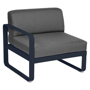 Module gauche 1 place BELLEVIE Fermob bleu abysse-gris graphite