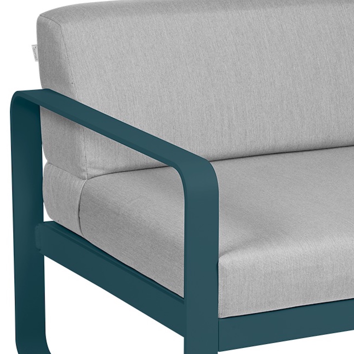 Module gauche 1 place BELLEVIE Fermob bleu acapulco-gris flanelle