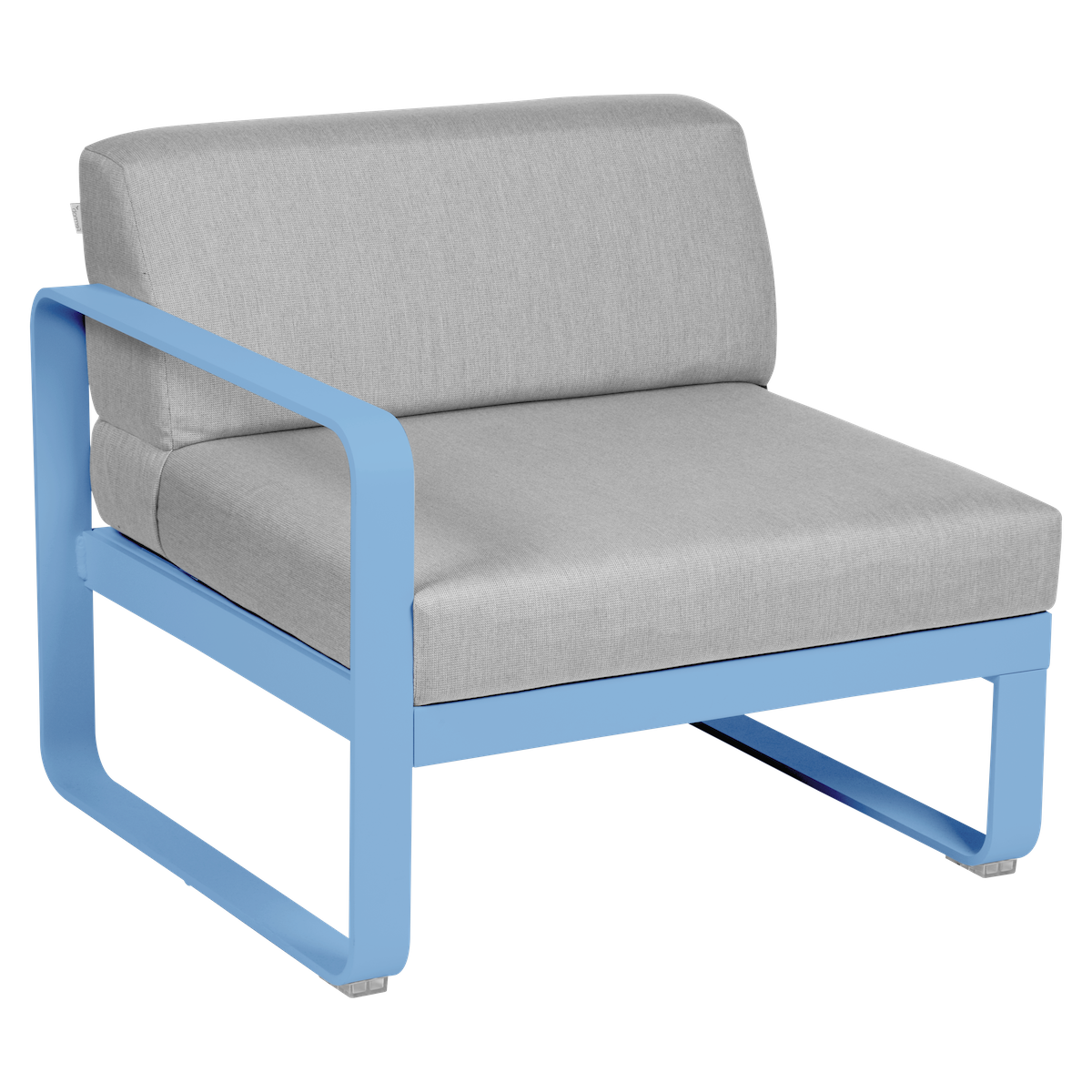 Module gauche 1 place BELLEVIE Fermob bleu maya-gris flanelle 