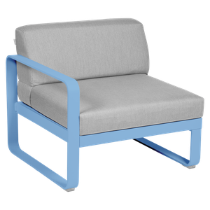 Module gauche 1 place BELLEVIE Fermob bleu maya-gris flanelle 