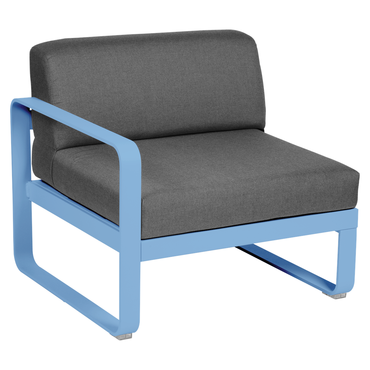 Module gauche 1 place BELLEVIE Fermob bleu maya-gris graphite