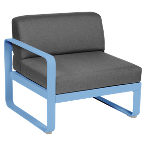 Module gauche 1 place BELLEVIE Fermob bleu maya-gris graphite