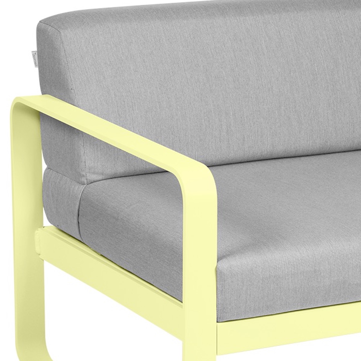 Module gauche 1 place BELLEVIE Fermob citron givré-gris flanelle