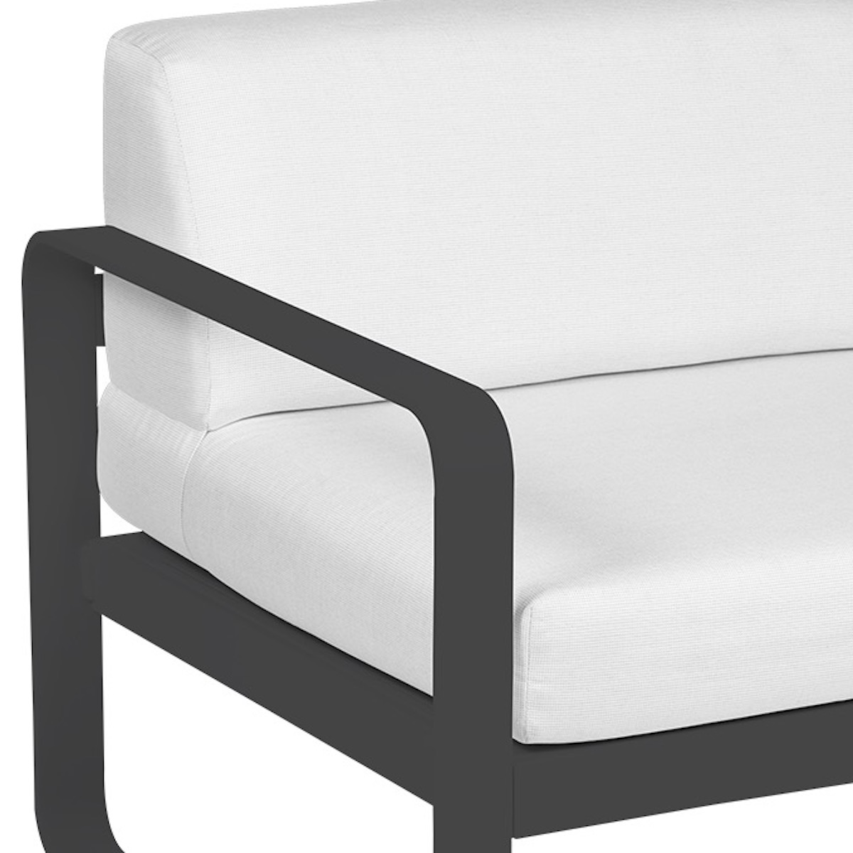 Module gauche 1 place BELLEVIE Fermob gris carbone-blanc grisé