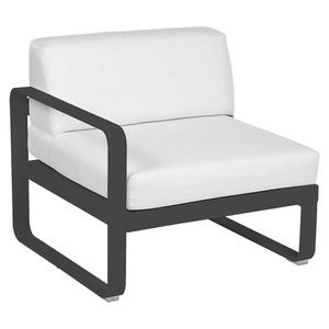 Module gauche 1 place BELLEVIE Fermob gris carbone-blanc grisé