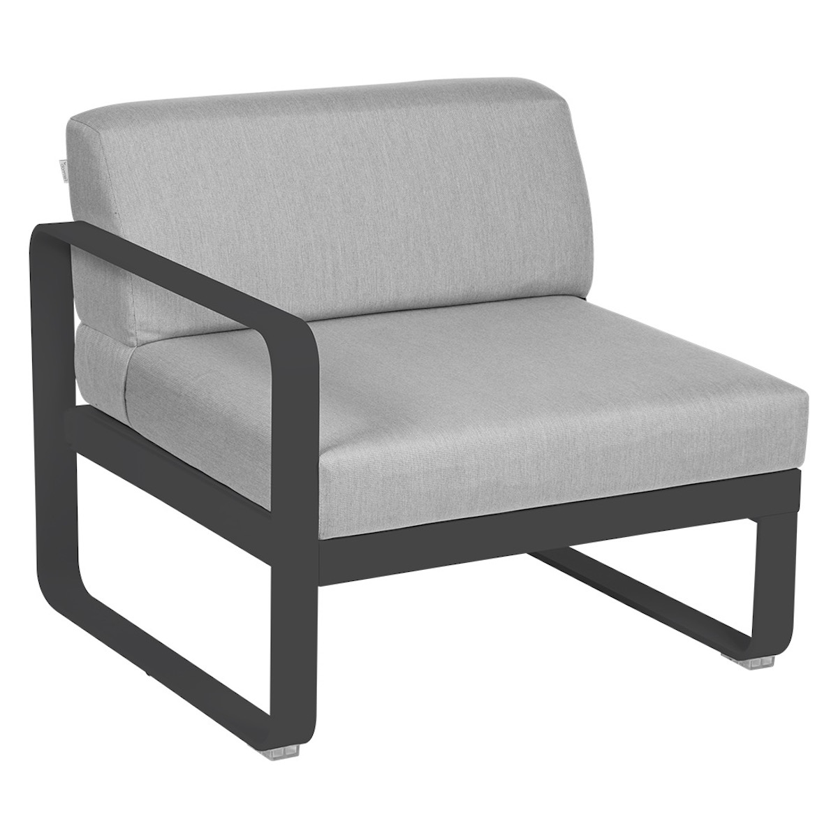 Module gauche 1 place BELLEVIE Fermob gris carbone-gris flanelle