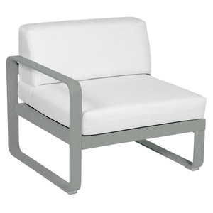 Module gauche 1 place BELLEVIE Fermob gris lapilli-blanc grisé