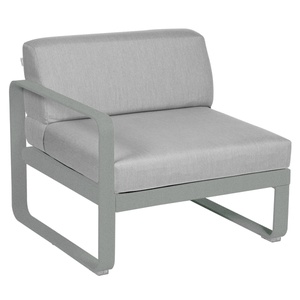 Module gauche 1 place BELLEVIE Fermob gris lapilli-gris flanelle 