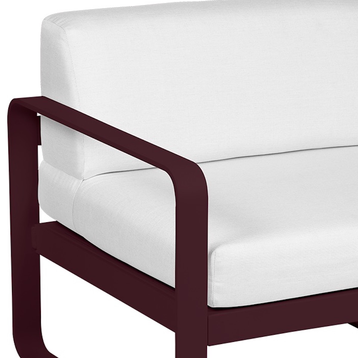 Module gauche 1 place BELLEVIE Fermob noir cerise-blanc grisé
