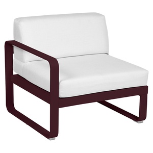 Module gauche 1 place BELLEVIE Fermob noir cerise-blanc grisé