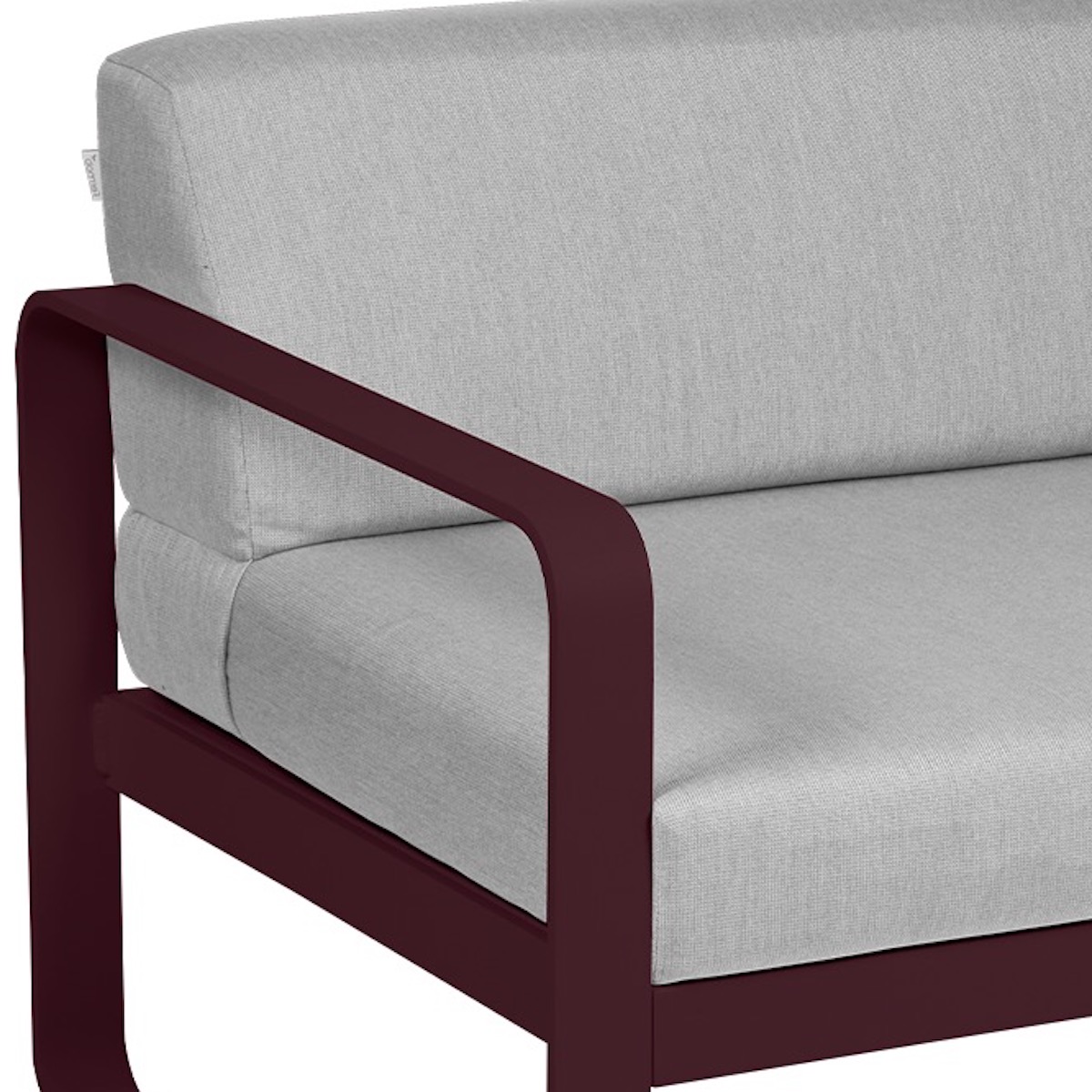 Module gauche 1 place BELLEVIE Fermob noir cerise-gris flanelle