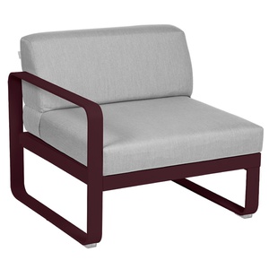 Module gauche 1 place BELLEVIE Fermob noir cerise-gris flanelle