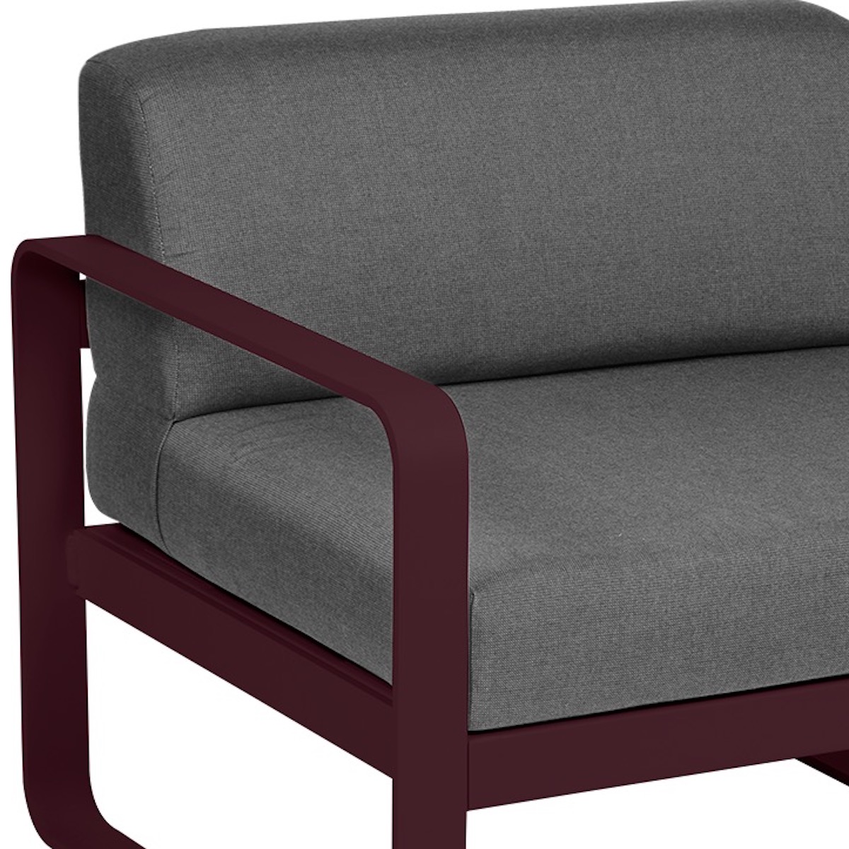 Module gauche 1 place BELLEVIE Fermob noir cerise-gris graphite