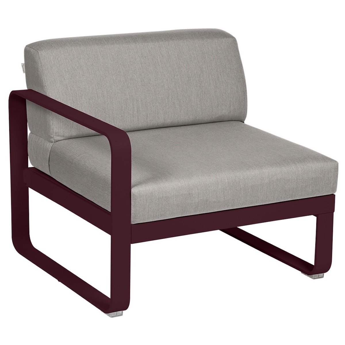 Module gauche 1 place BELLEVIE Fermob noir cerise-taupe grisé
