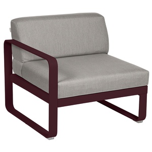 Module gauche 1 place BELLEVIE Fermob noir cerise-taupe grisé