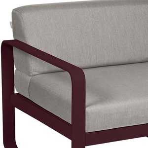 Module gauche 1 place BELLEVIE Fermob noir cerise-taupe grisé