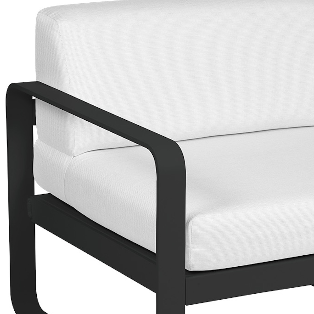 Module gauche 1 place BELLEVIE Fermob noir réglisse-blanc grisé