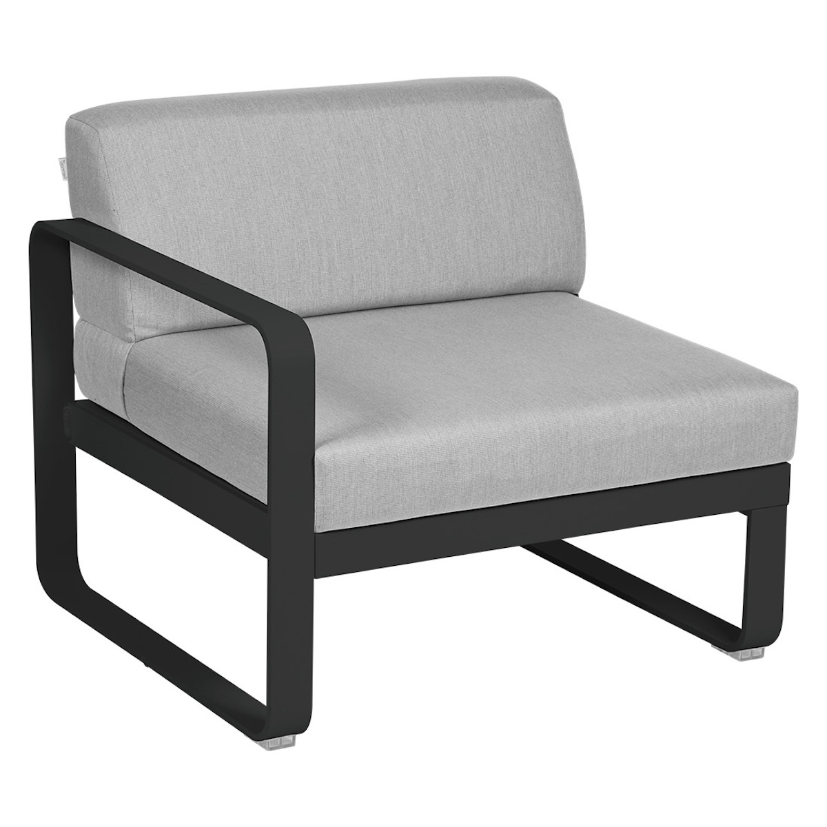 Module gauche 1 place BELLEVIE Fermob noir réglisse-gris flanelle