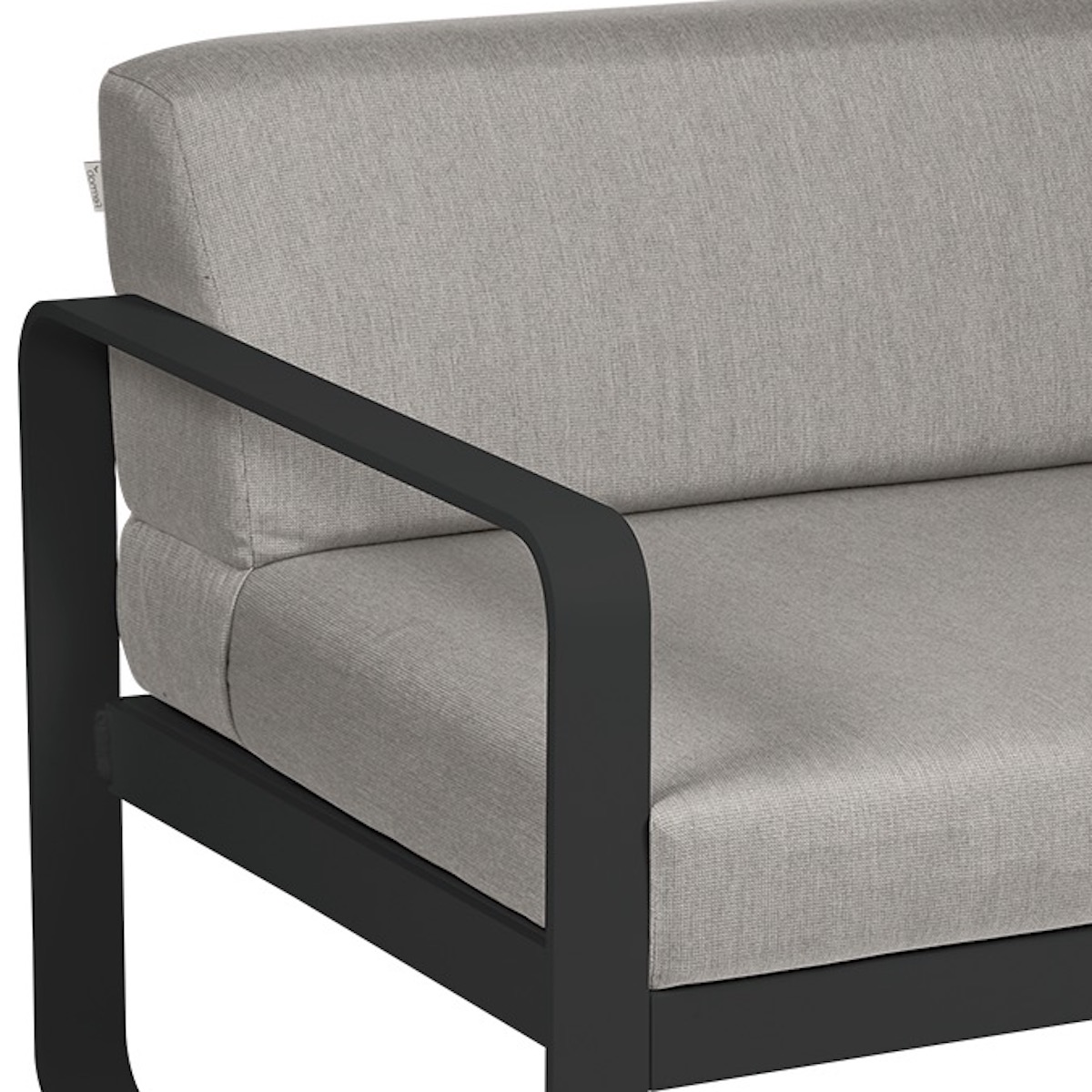 Module gauche 1 place BELLEVIE Fermob noir réglisse-taupe grisé