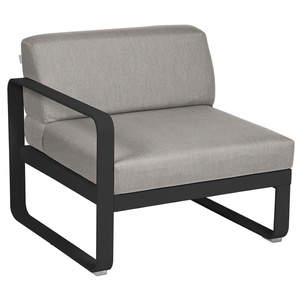 Module gauche 1 place BELLEVIE Fermob noir réglisse-taupe grisé